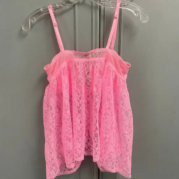 Victoria's Secret NEW Pink Lace Flyaway Top 36C Tank - Picture 4 of 4